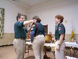 James D. Corder inducts Neil Coplin into the Knight's of Scouting