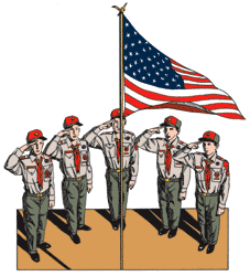 Boy Scouts Soluting the American Flag